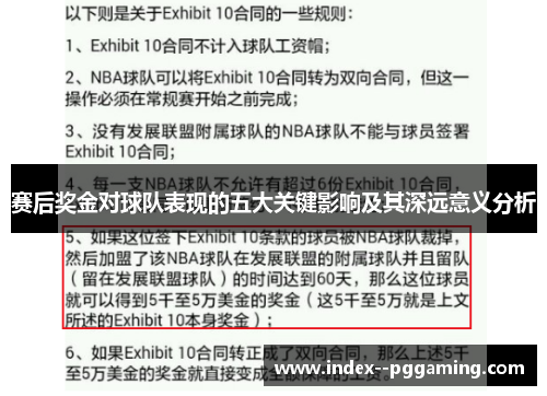 赛后奖金对球队表现的五大关键影响及其深远意义分析 赛后奖金对球队表现的五大关键影响及其深远意义分析